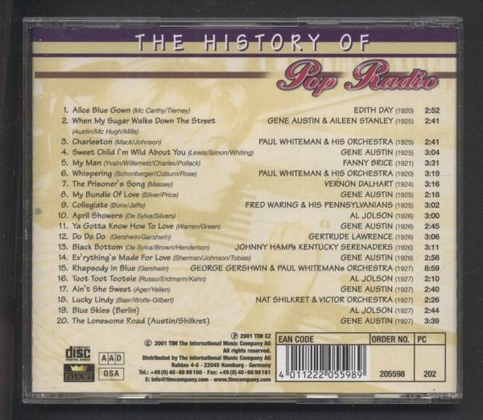 Various - The History Of Pop Radio Vol. 1 (1920-1939) plus Vol. 2 (1940-1951) (20CD)